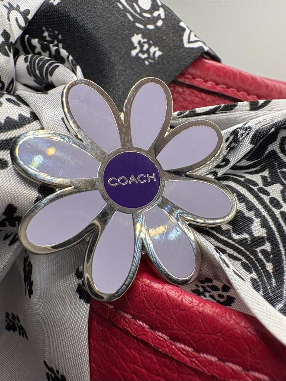 COACH Lavender Daisy Brooch Pin - Women's Accessory